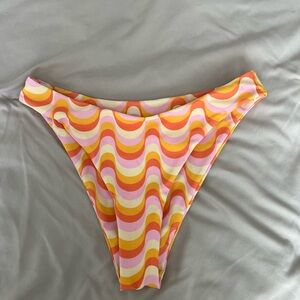 Aurelle Colorful Wave Pattern Bikini Bottom